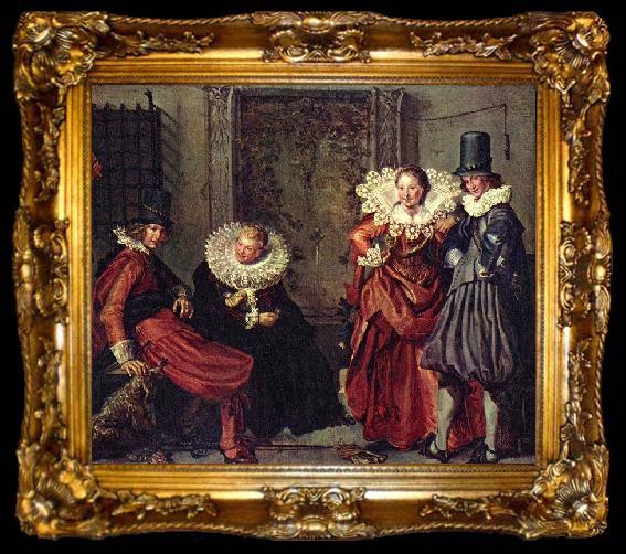 framed  Willem Pieterszoon Buytewech Dignified couples courting, ta009-2